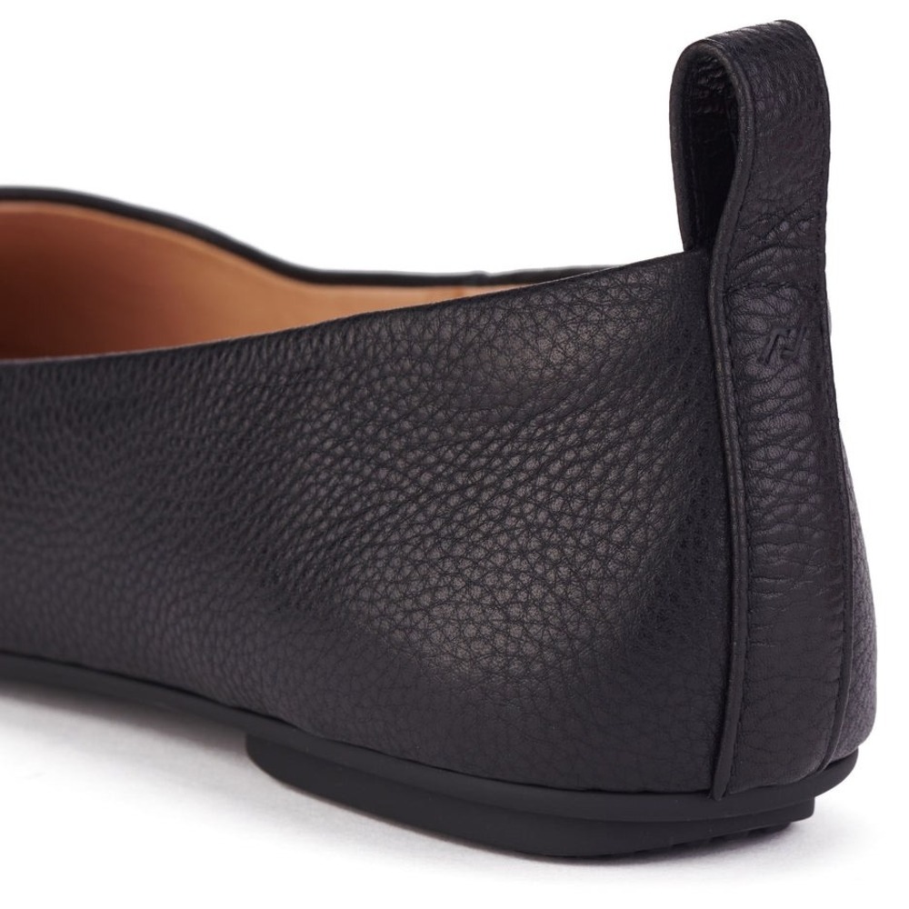 NIB Rollie Ballet Black Tumble Leather Flats Women's Sz 7 EU 38 Luxury ballerina - Picture 14 of 14